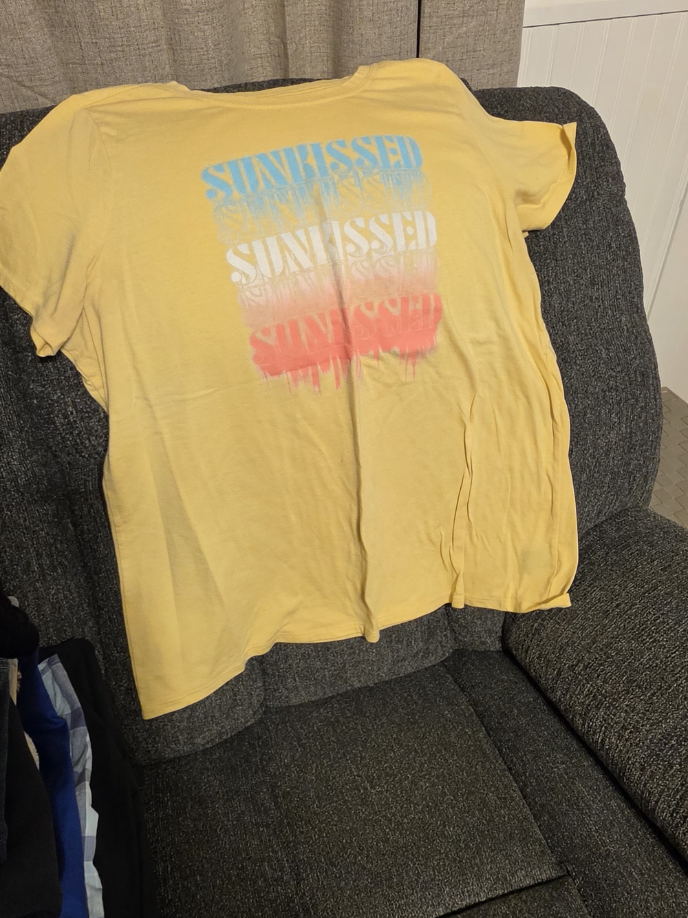 torrid Yellow 'Sunkissed' Graphic Tee with Blue & Coral Print